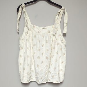 Sonoma White Relaxed Sleeveless Tank Top with Tie Front